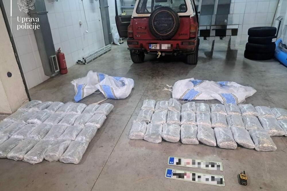 Podgoricë – Ish-punonjësi i policisë arrestohet me 60 kg marihuanë, droga dyshohet se vjen nga Shqipëria