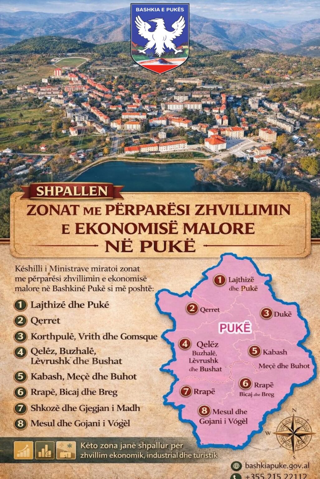 Pukë: Shpallen zonat me përparësi për zhvillimin e ekonomisë malore, ja njësitë e përfshira
